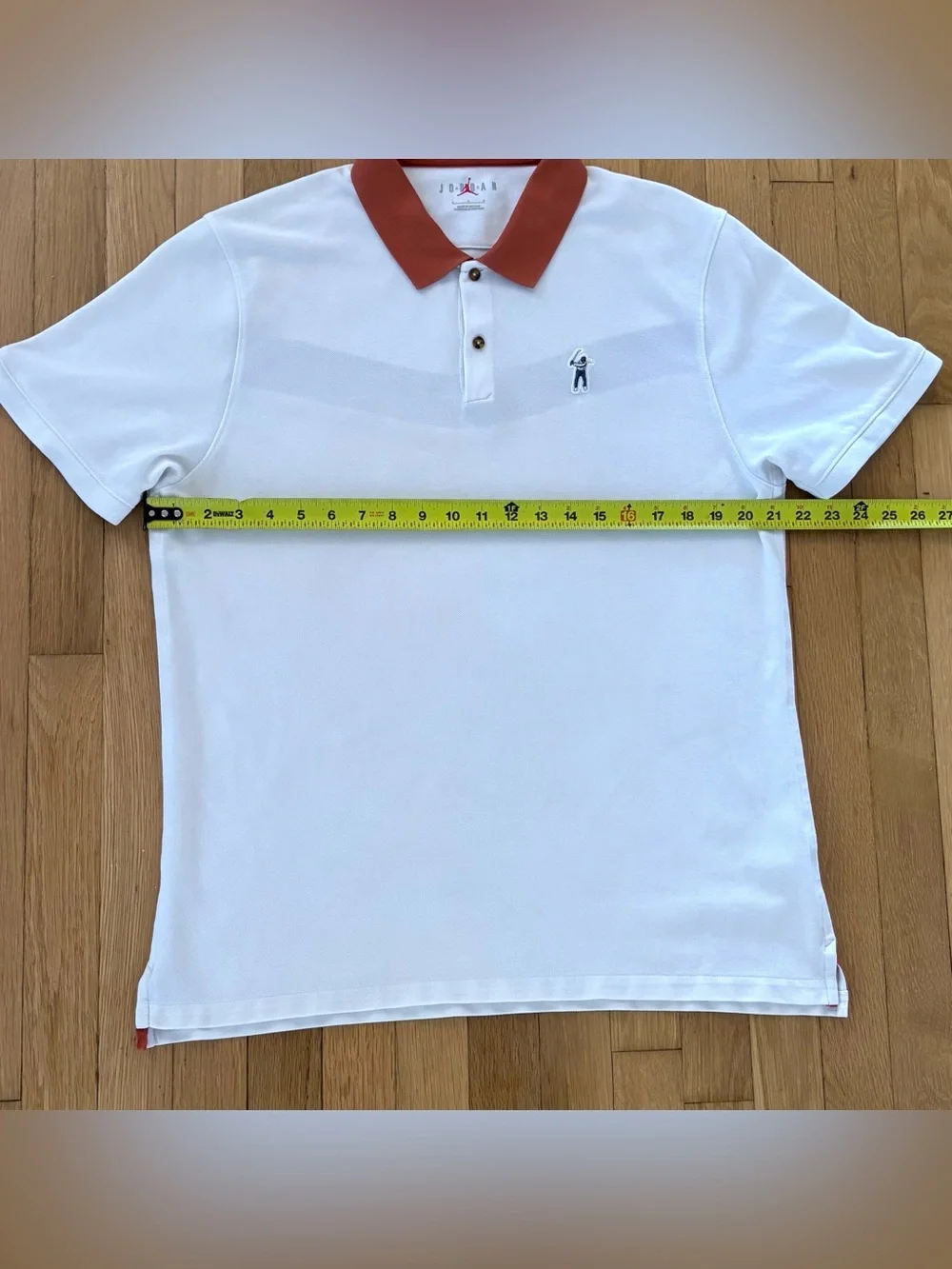 Jordan Eastside Golf Pique Polo Shirt Mens L White Clay Orange Jumpman Club Nike